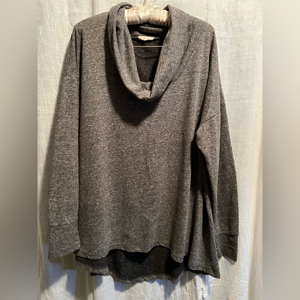 Easel Los Angeles oversized shirt in gray and black. Size large. Large neck.